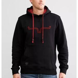 Kimes Ranch Fast Talker Hoodie Sweatshirt Black Burgandy Medium